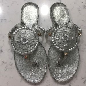 Jack Rogers 7 silver glitter flip flop
